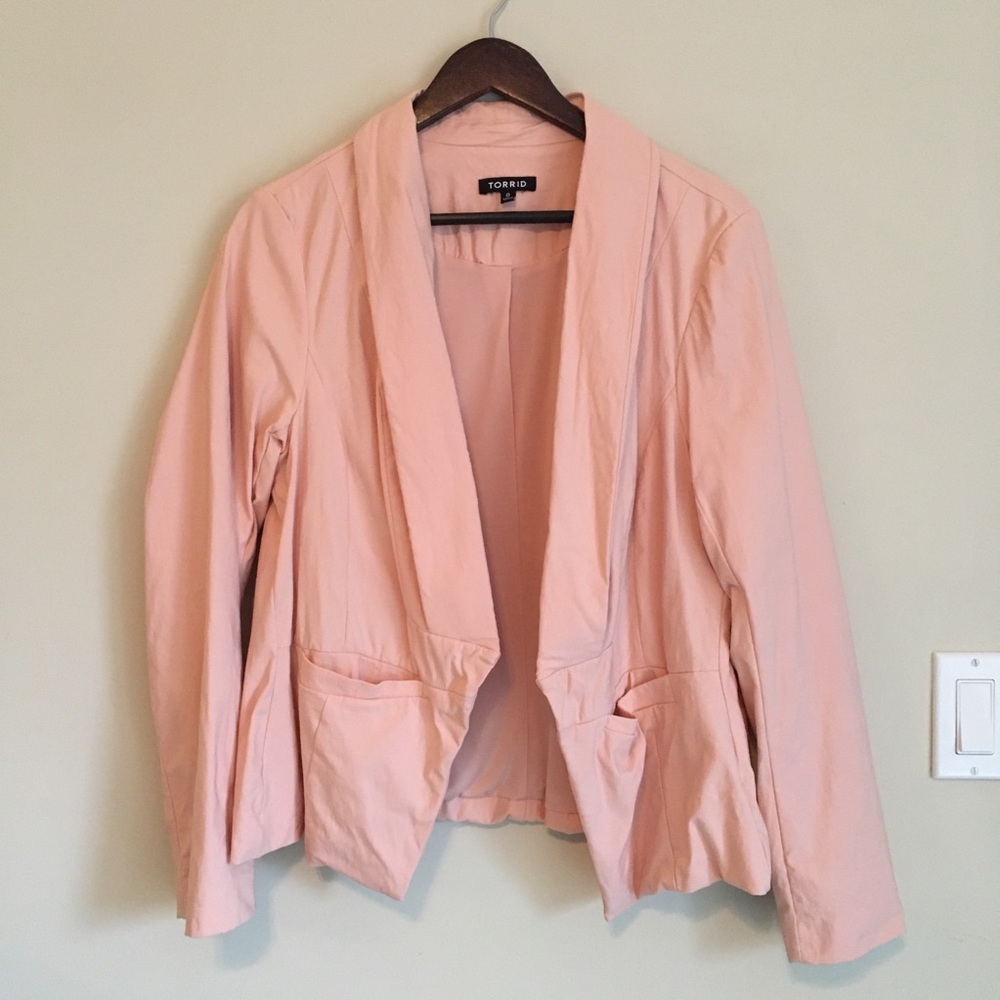 Torrid Size 0 Pink Peach Open Blazer